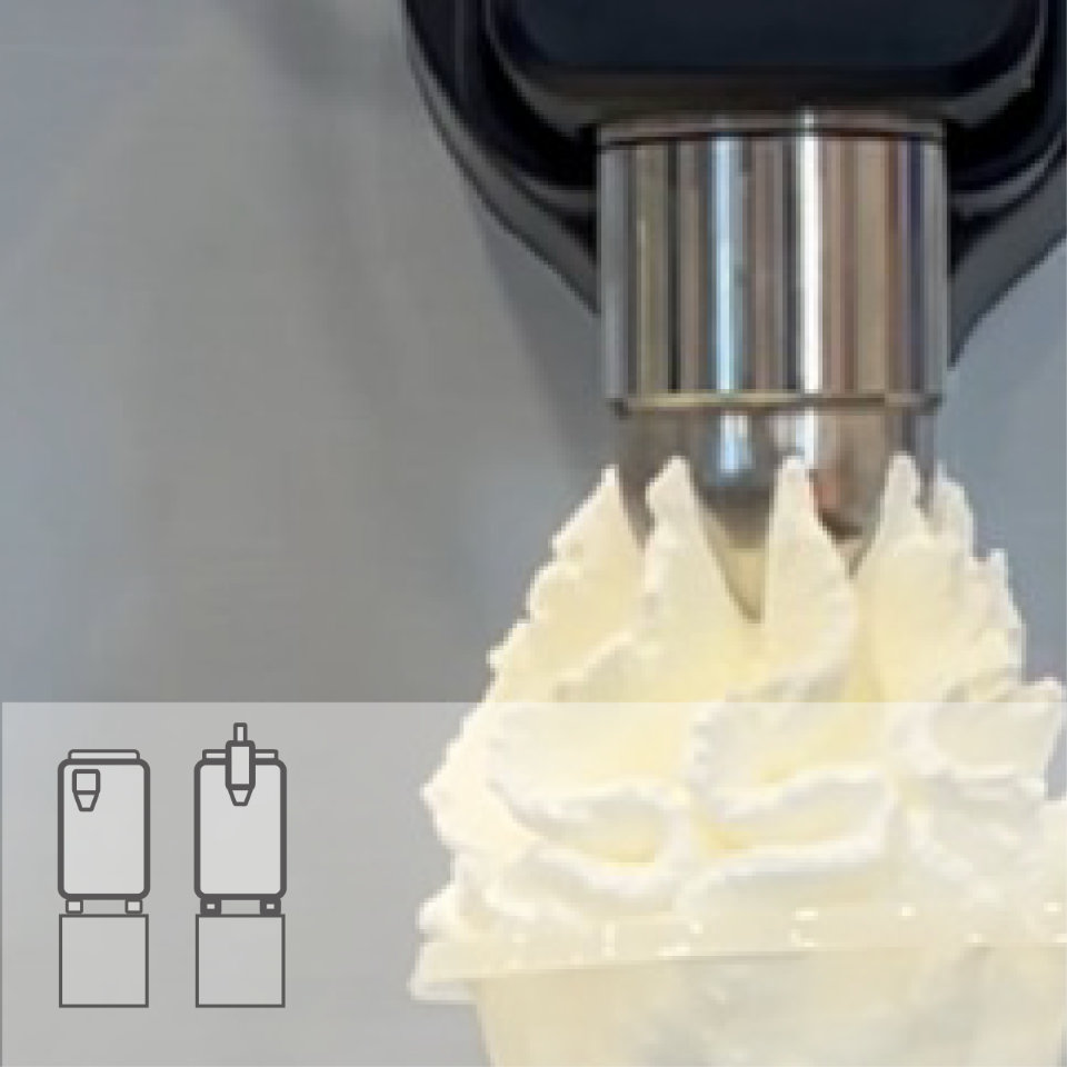 Montapanna professionali per gelaterie, pasticcerie e bar: attrezzature progettate per preparare e servire panna montata fresca in grandi quantità.